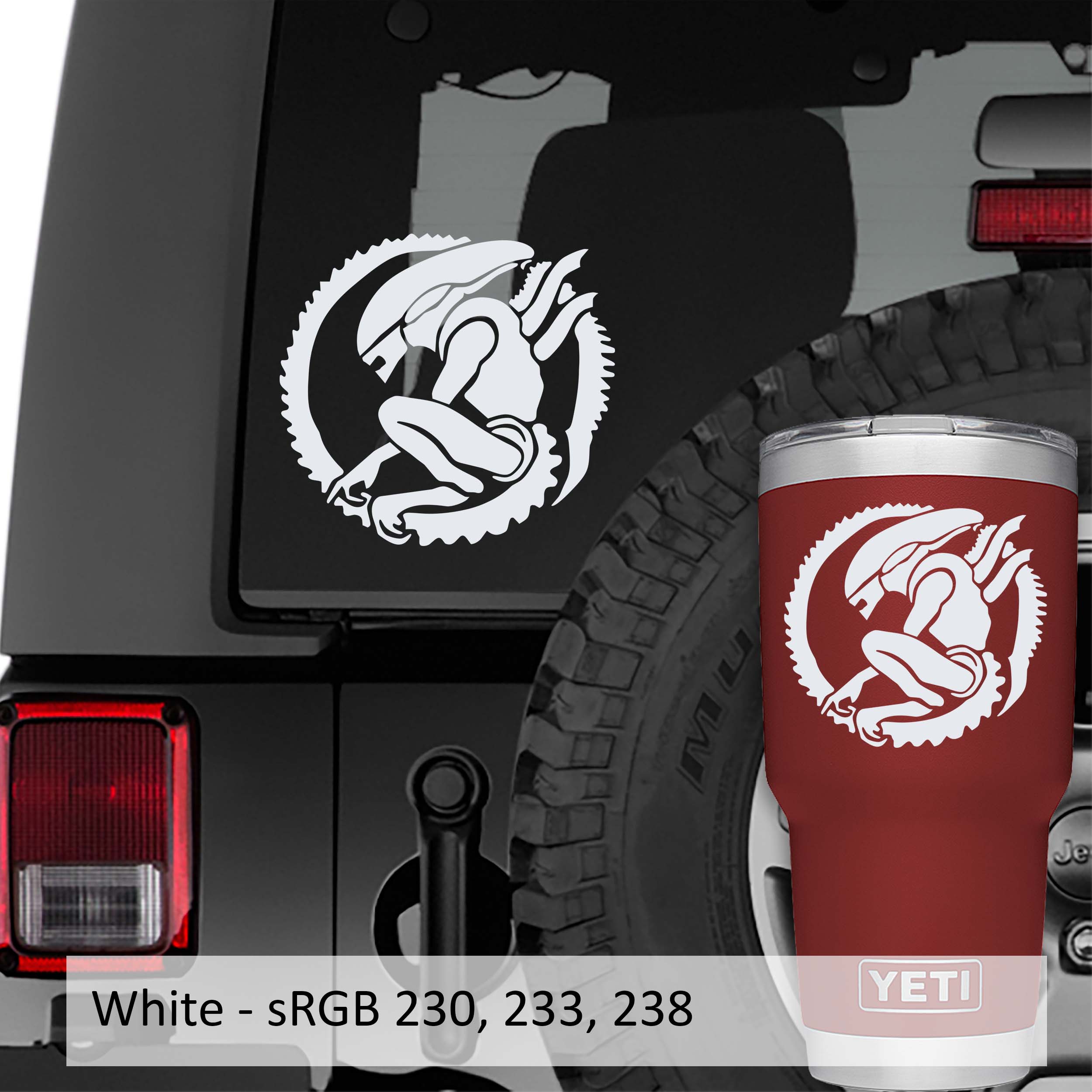 Aliens Xenomorph Round Vinyl Decal