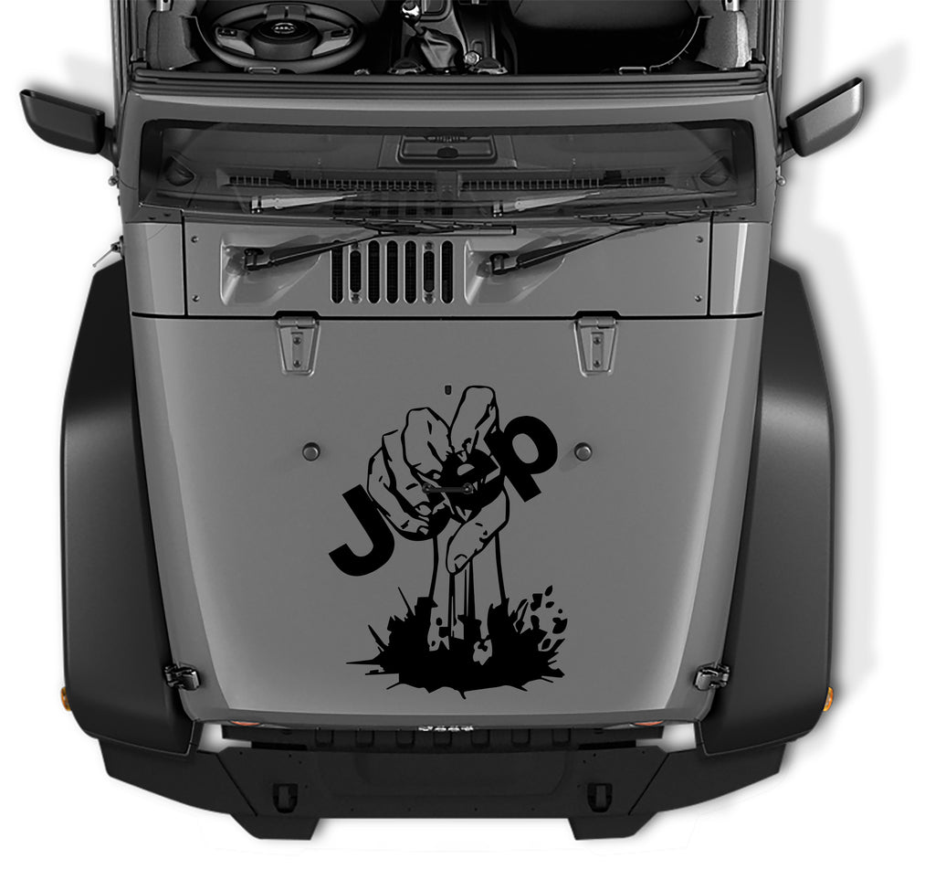 Zombie Jeep Hand Vinyl Decal