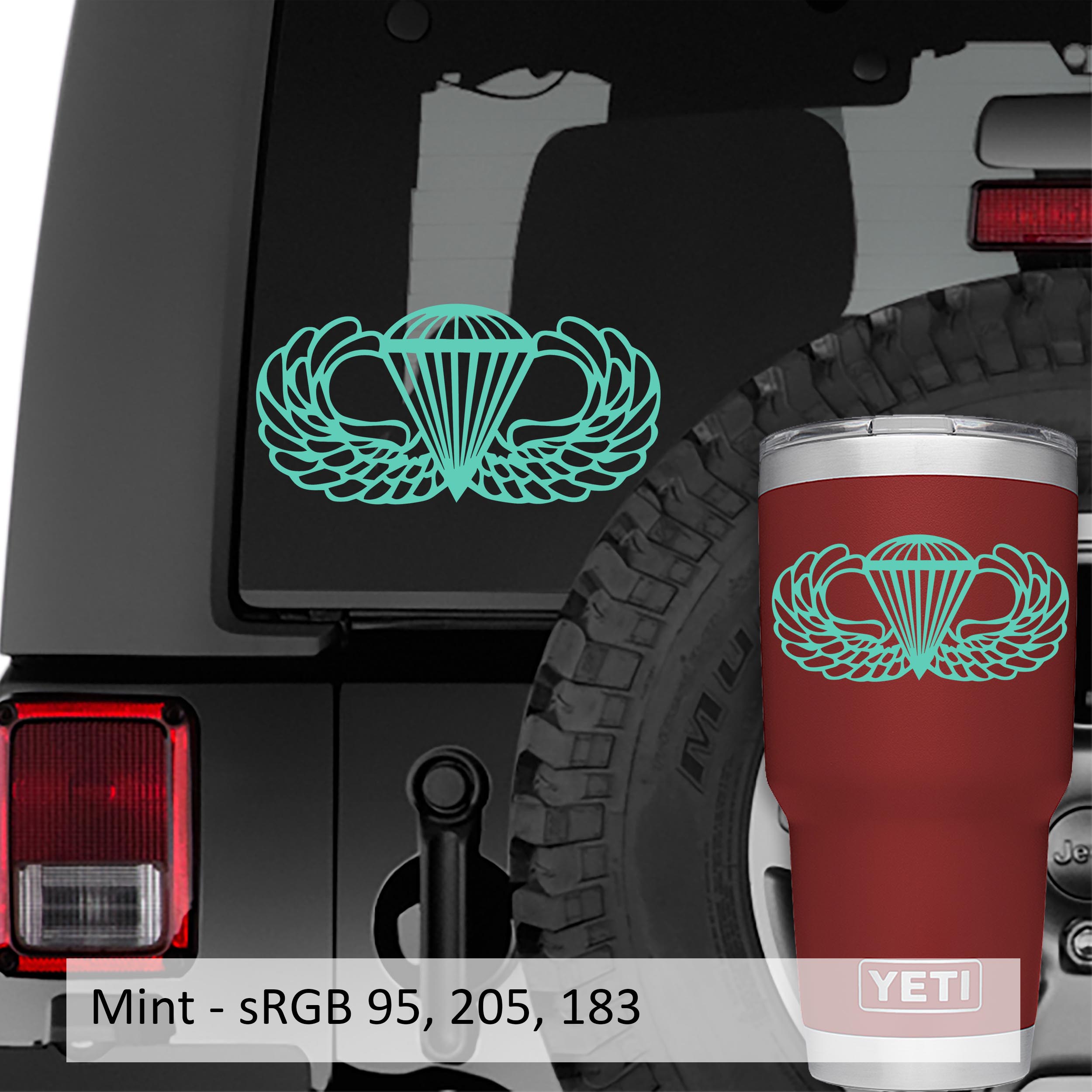 Military Airborne Jump Wings Vinyl Decal
