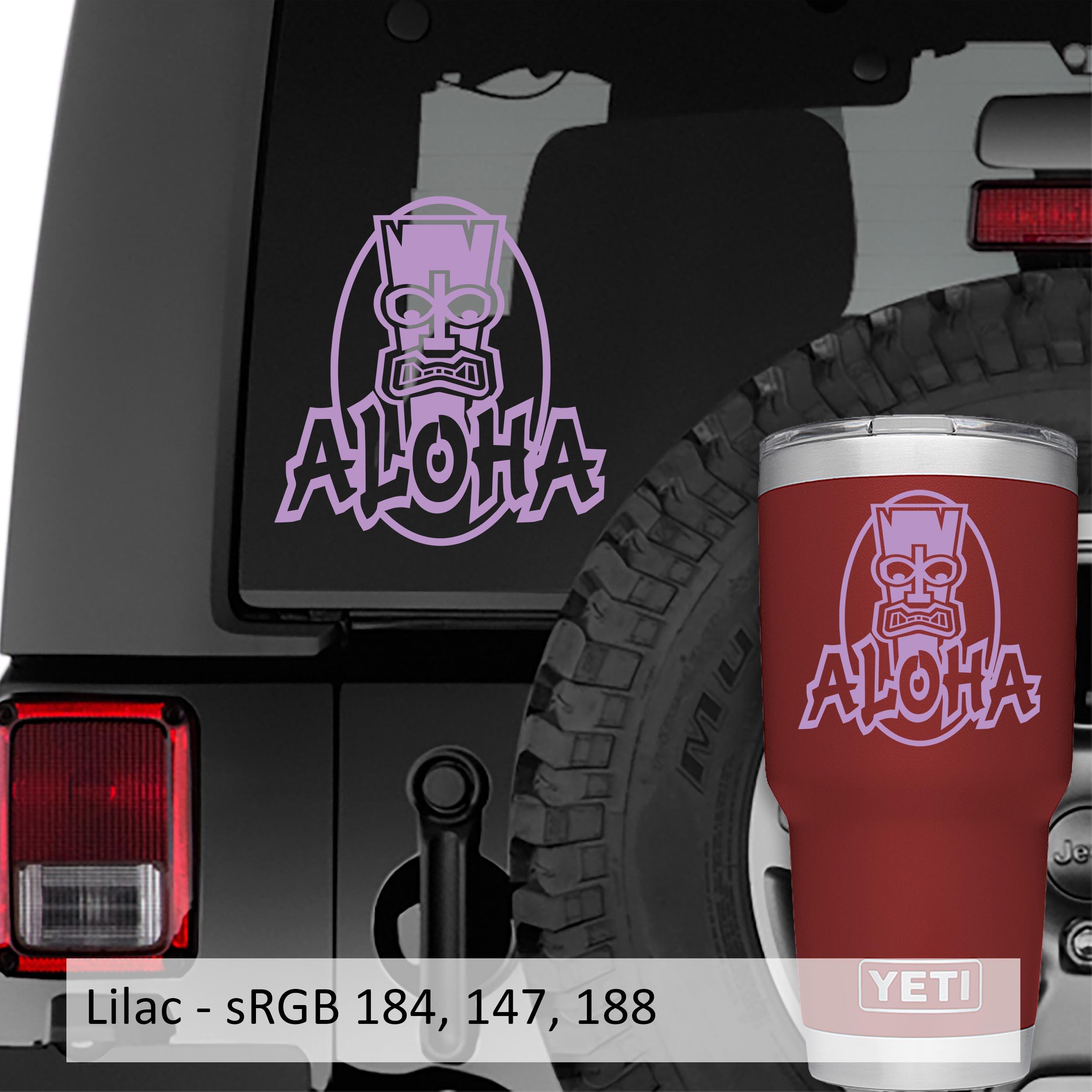 Aloha Tiki Mask Vinyl Decal Sticker