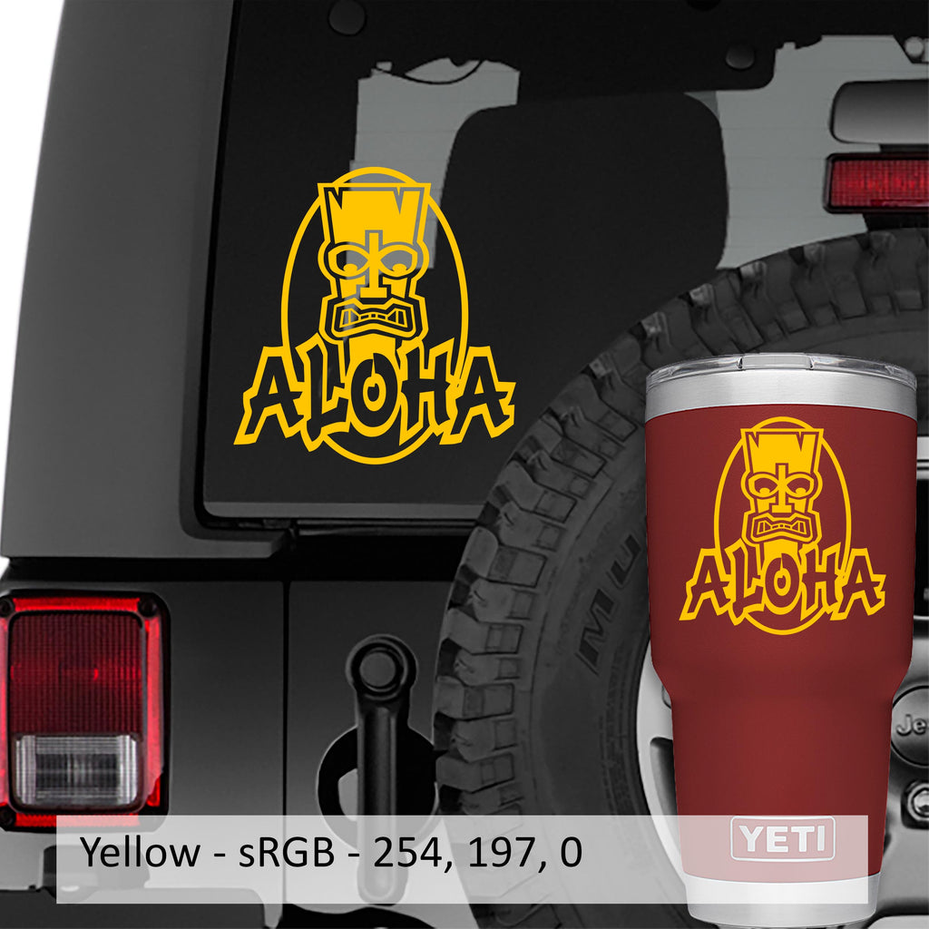 Aloha Tiki Mask Vinyl Decal Sticker