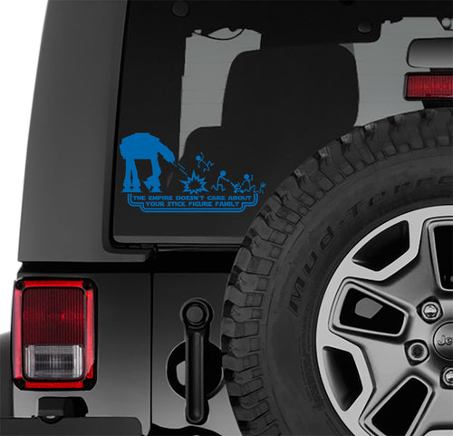 At-At The Empire Doesn't Care Your Stick Figure Family Vinyl Decal