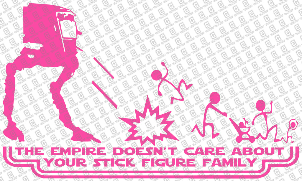 At-St The Empire Doesn't Care Your Stick Figure Family Vinyl Decal