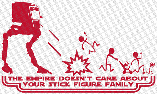 At-St The Empire Doesn't Care Your Stick Figure Family Vinyl Decal