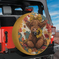Autumn Highland Cow Spare Tire Cover