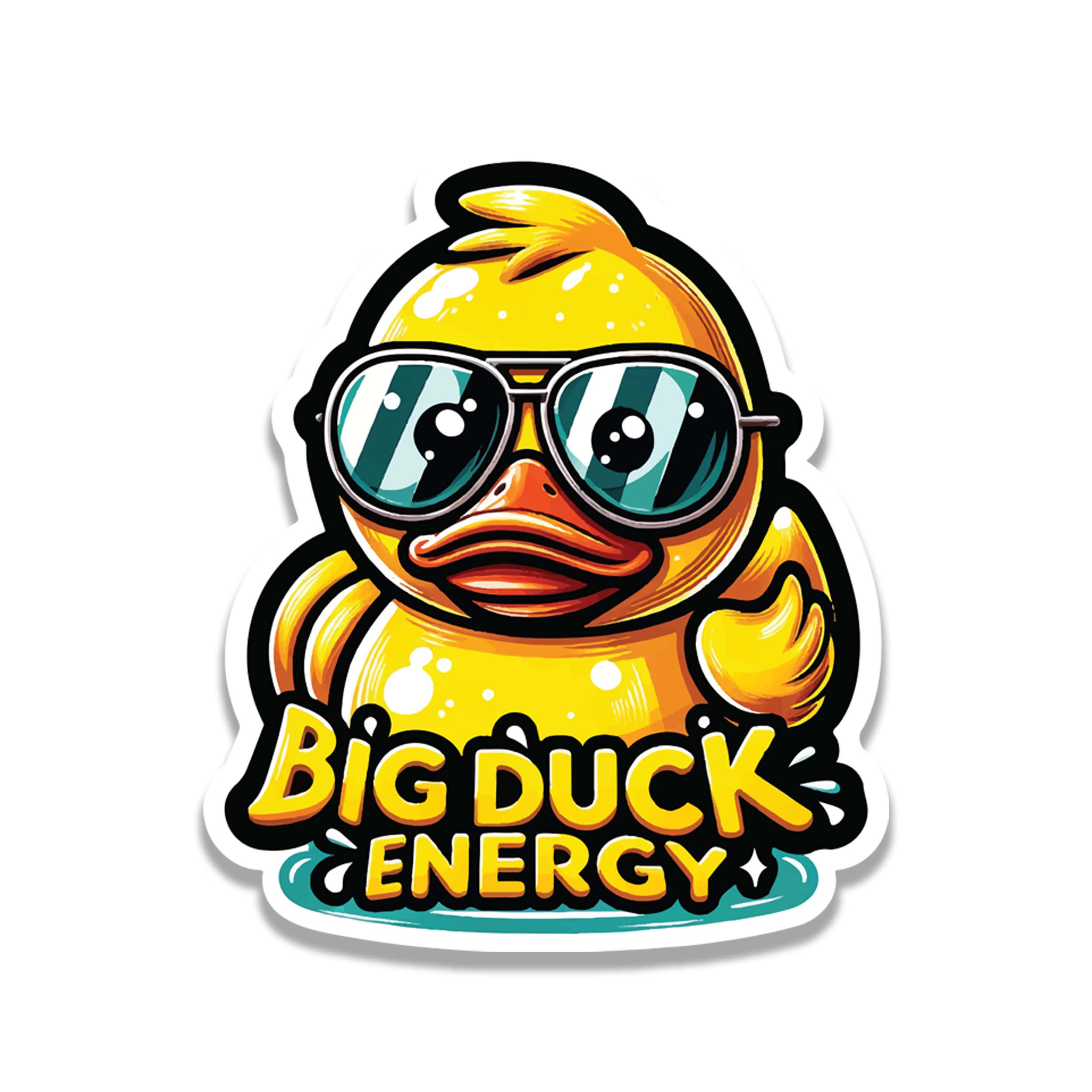 Rubber Duck Aviator Glasses Big Duck Energy Vinyl Sticker