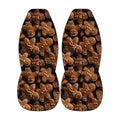 a pair of shoes with a pattern of gingerbread cookies on them.