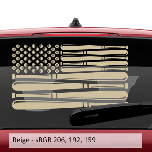 Baseball American Flag Vinyl Decal