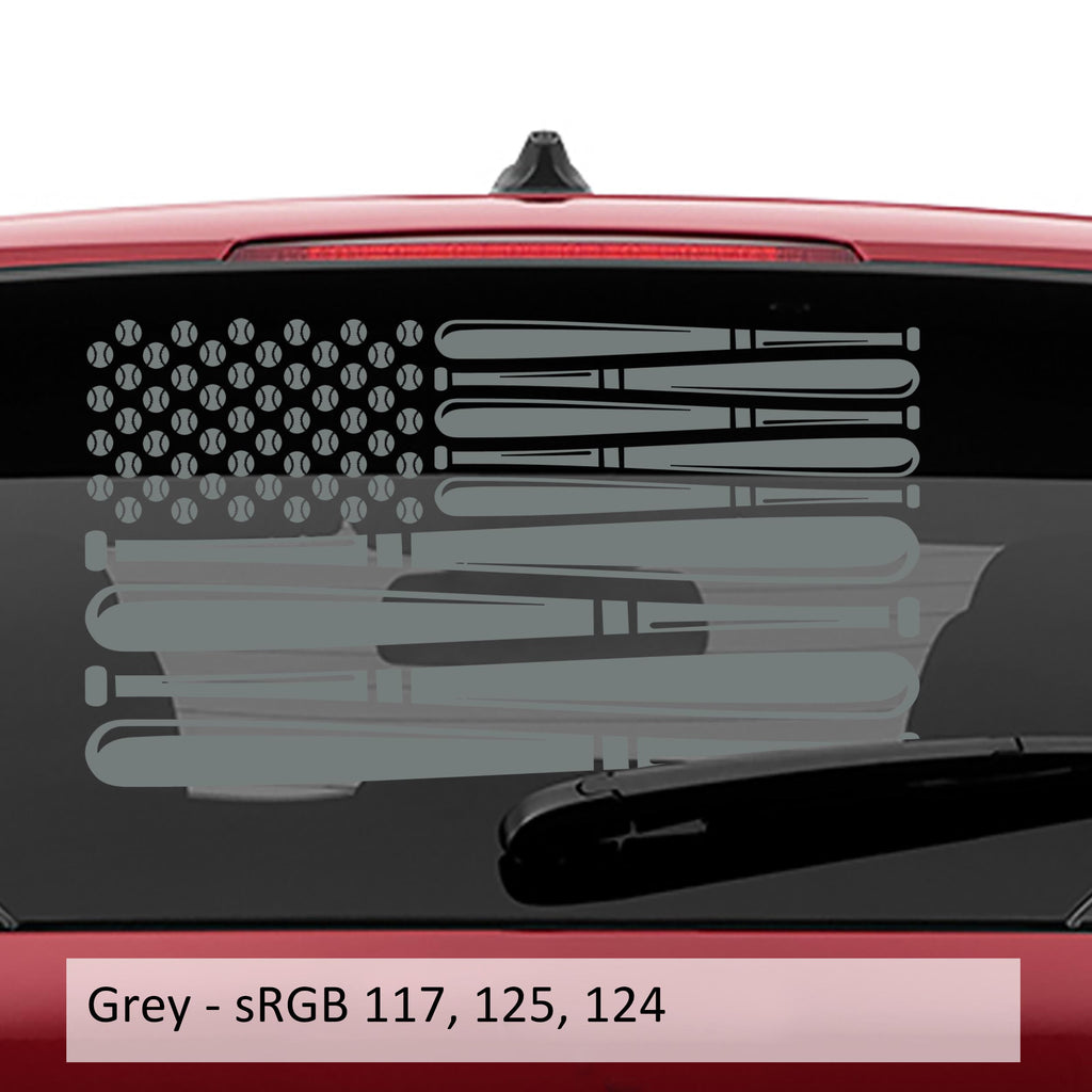 Baseball American Flag Vinyl Decal
