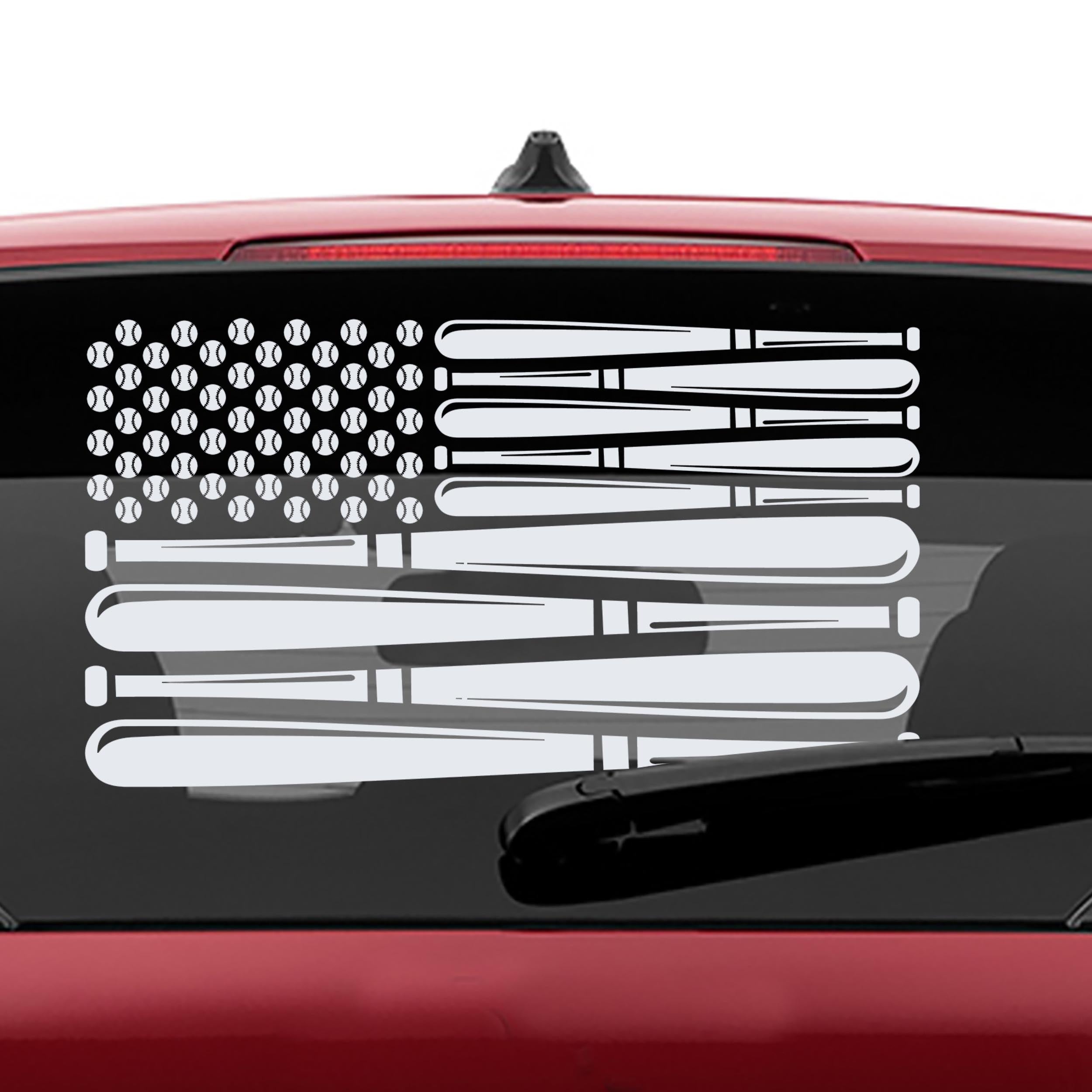 Baseball American Flag Vinyl Decal