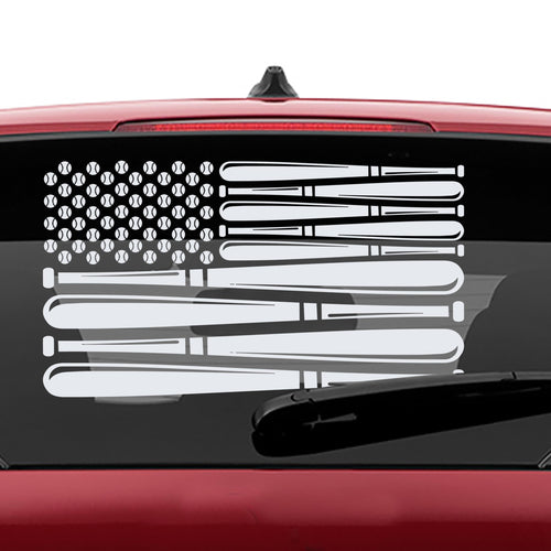 Baseball American Flag Vinyl Decal