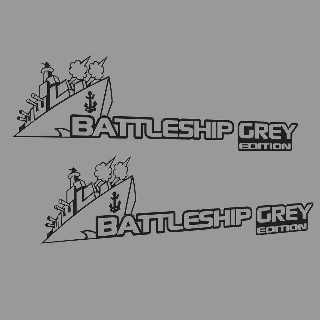 Battleship Grey Edition warship hood decal installed on a grey Jeep Wrangler JL side hood panel