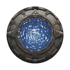 Space Arch Portal tire cover Jeep Wrangler rear mount showing ancient stone ring with blue portal art