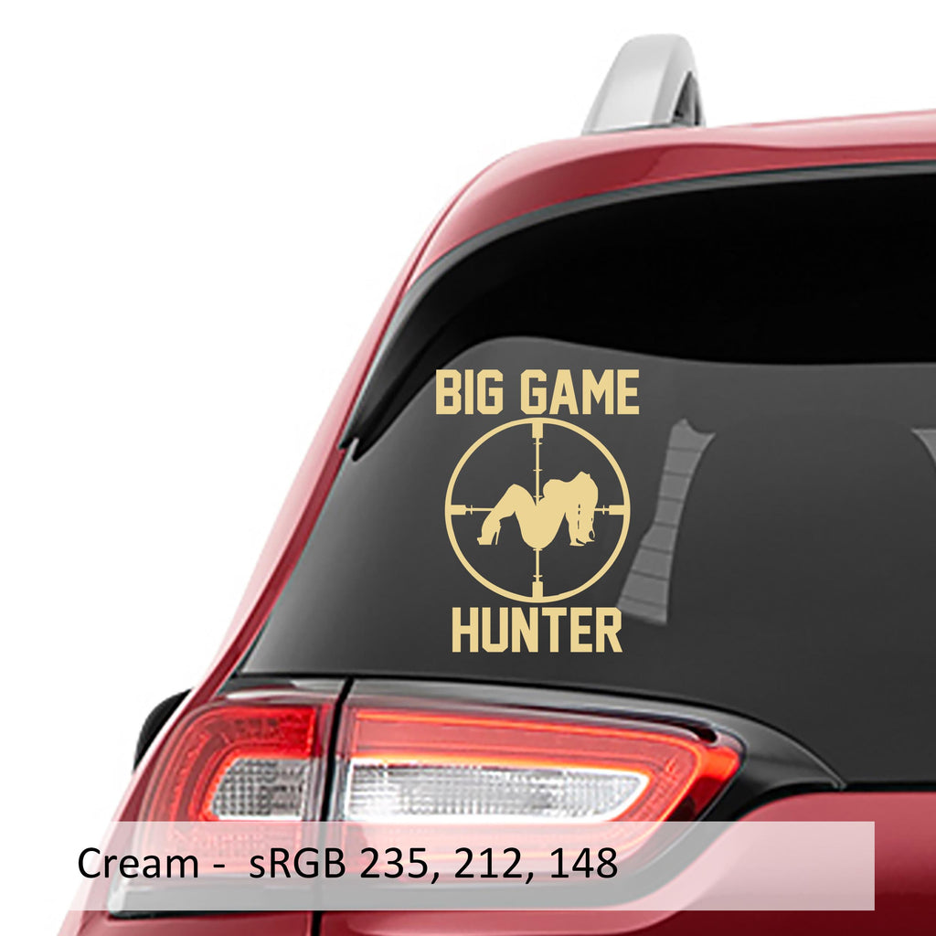 Funny Big Game Hunter Vinyl Decal