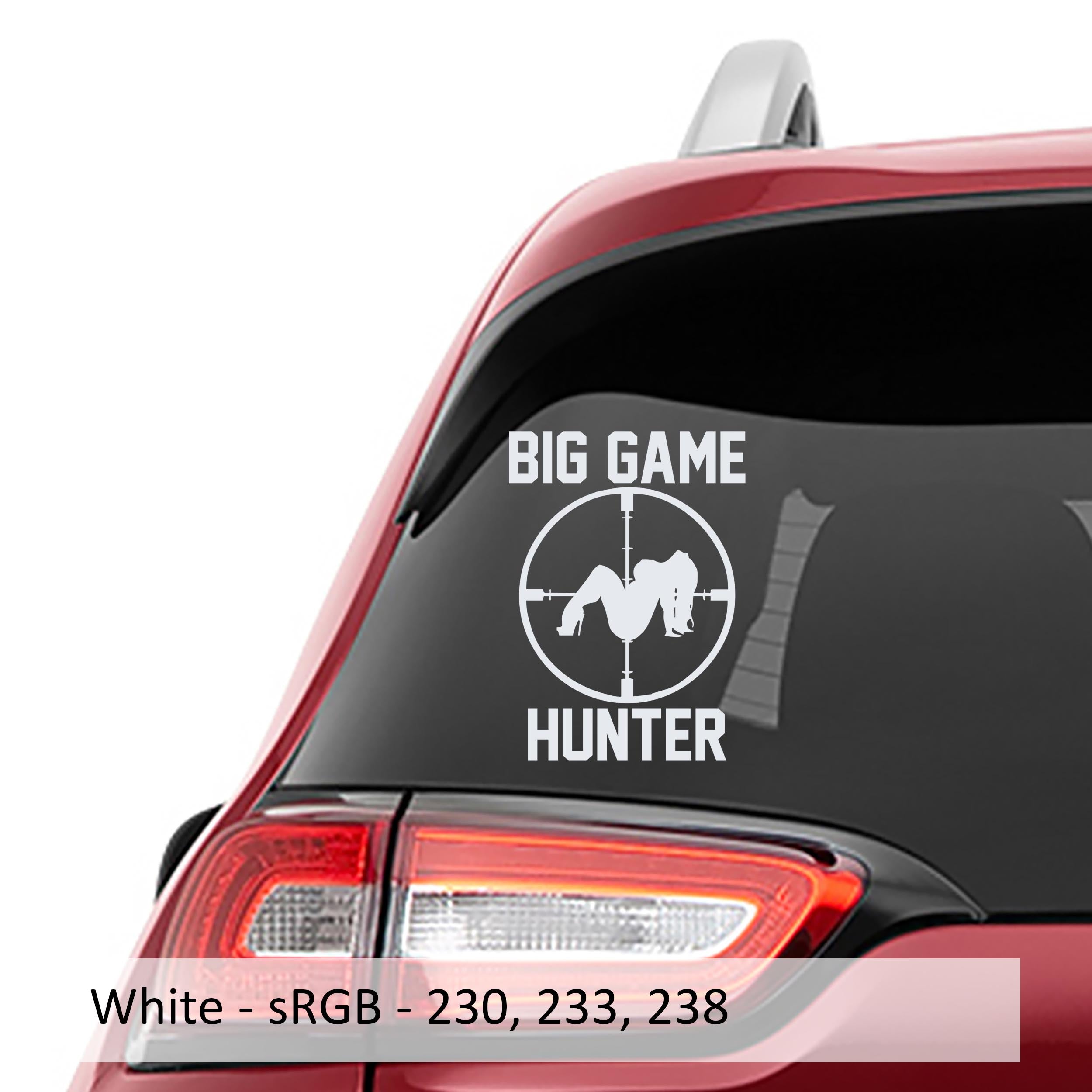 Funny Big Game Hunter Vinyl Decal