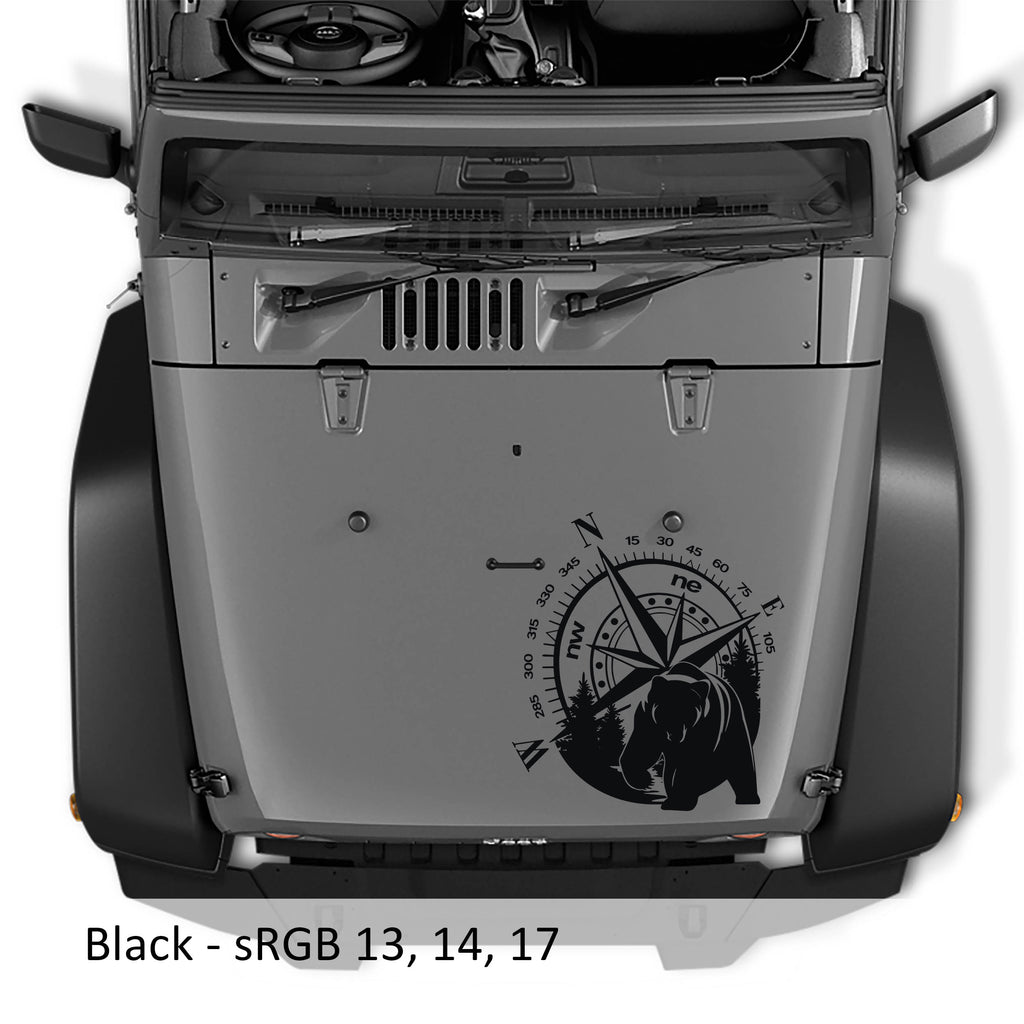 Black Bear Compass Die Cut Vinyl Decal