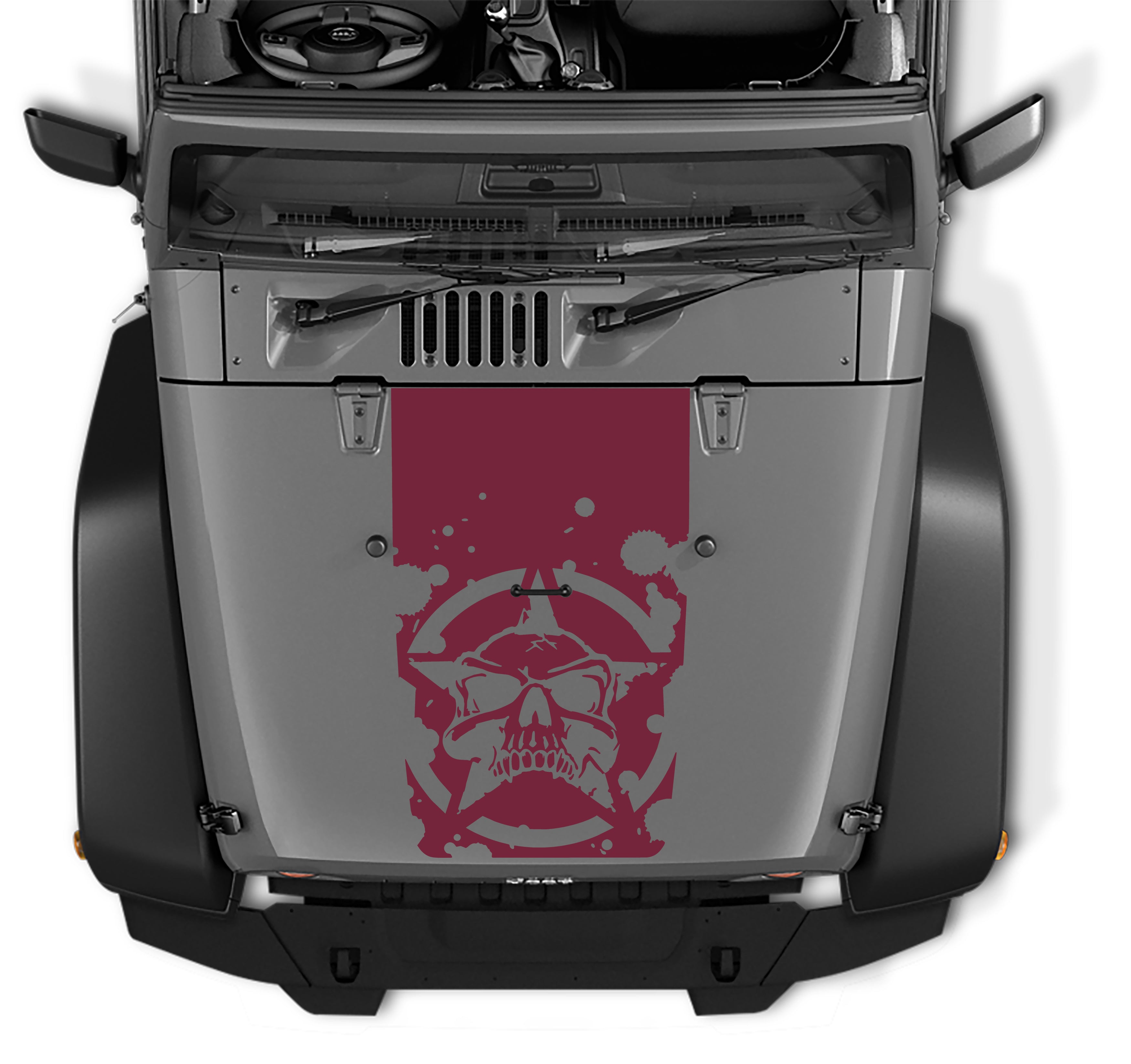 Skull on Military Skull Blackout Hood Decal