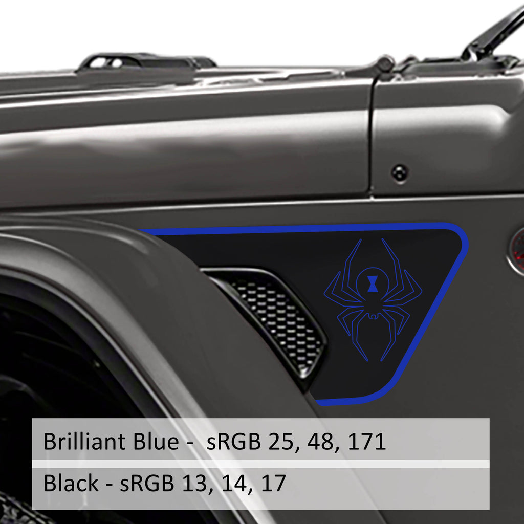 Black Widow Spider 2-Layer Fender Vent Decal Set
