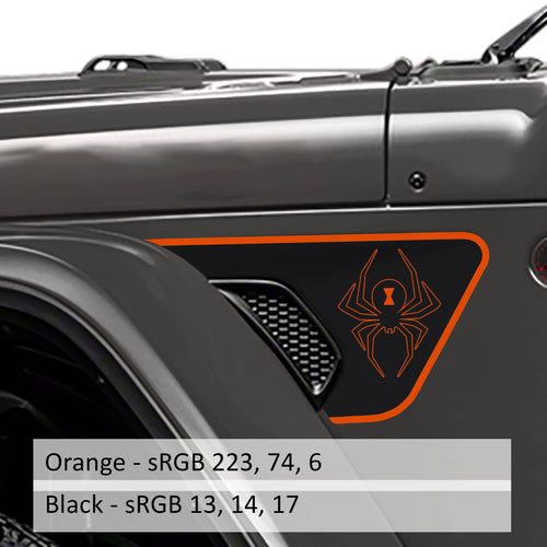 Black Widow Spider 2-Layer Fender Vent Decal Set