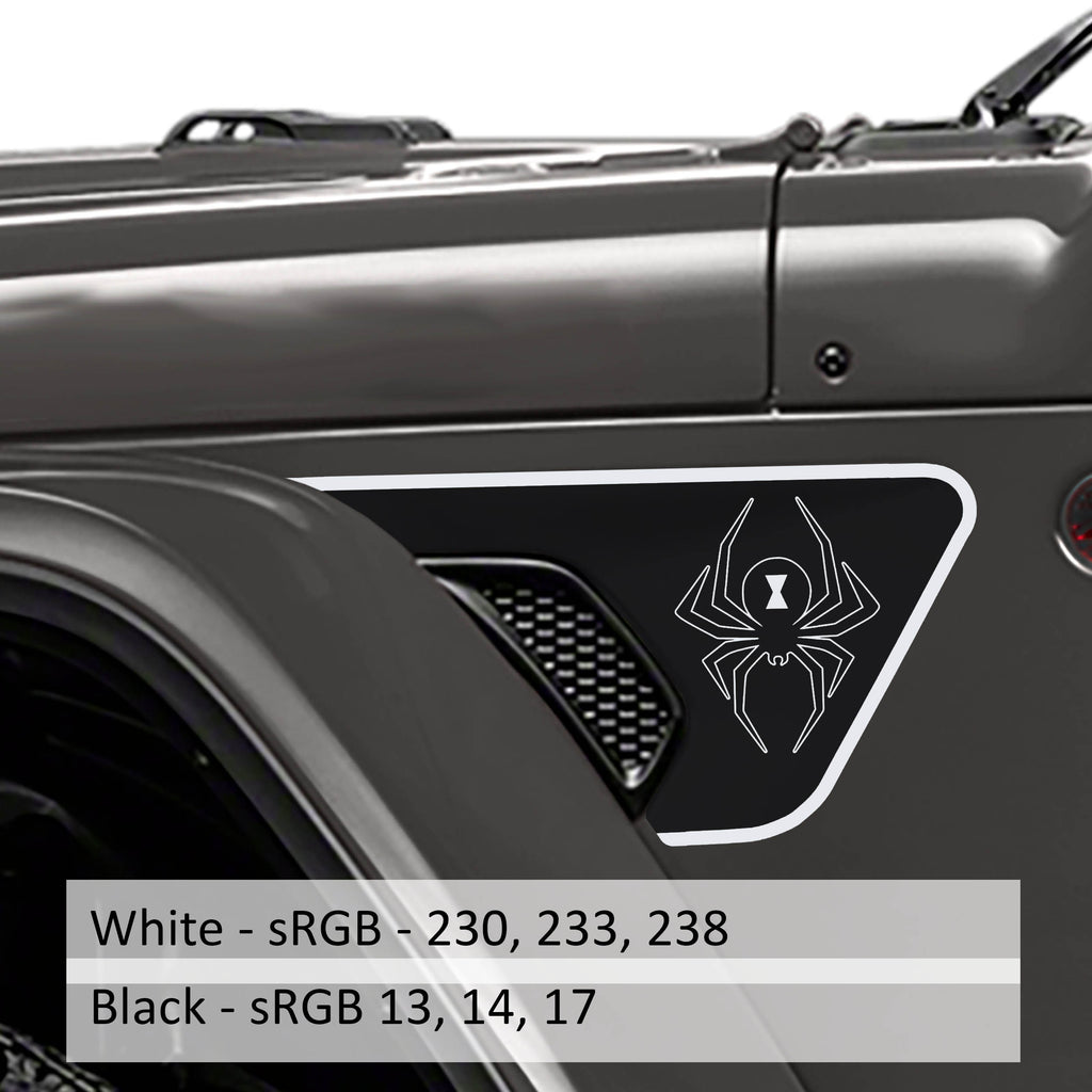 Black Widow Spider 2-Layer Fender Vent Decal Set