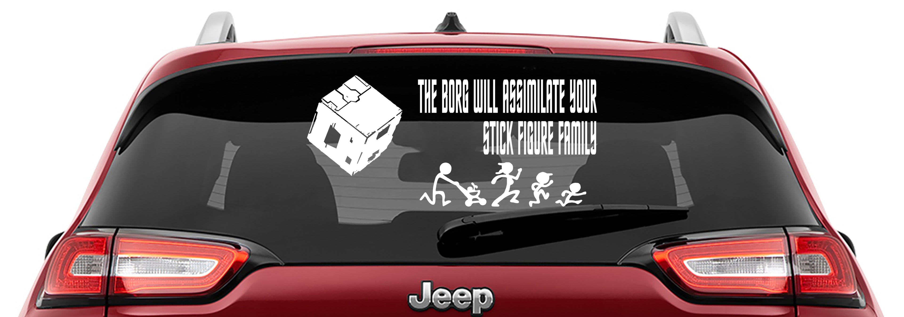 The Borg Will Assimilate Your Stick Figure Family Vinyl Decal