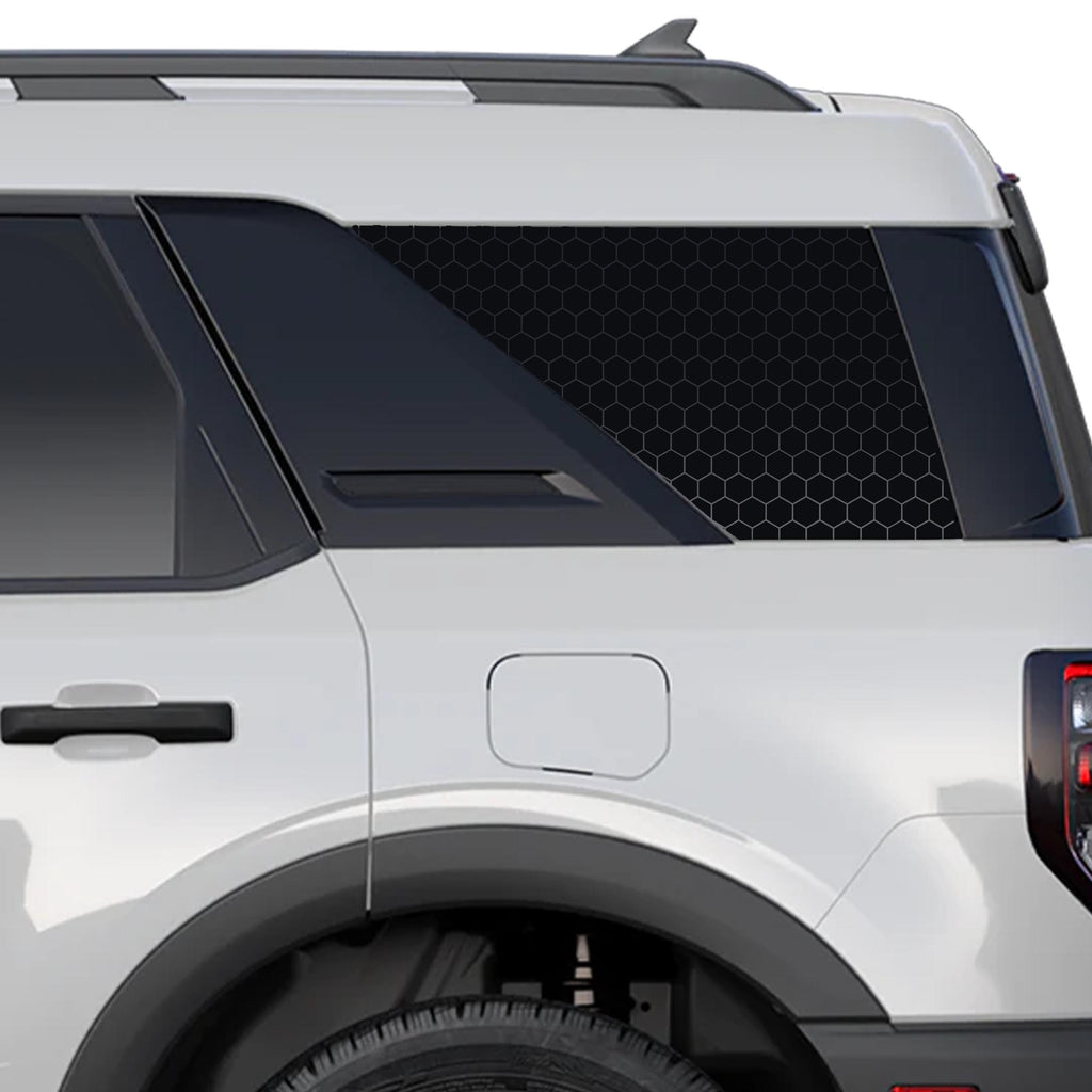 Hex Honeycomb Pattern Rear Quarter Window Decals Fits 2021+ Bronco Sport