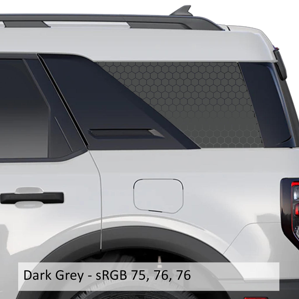 Hex Honeycomb Pattern Rear Quarter Window Decals Fits 2021+ Bronco Sport