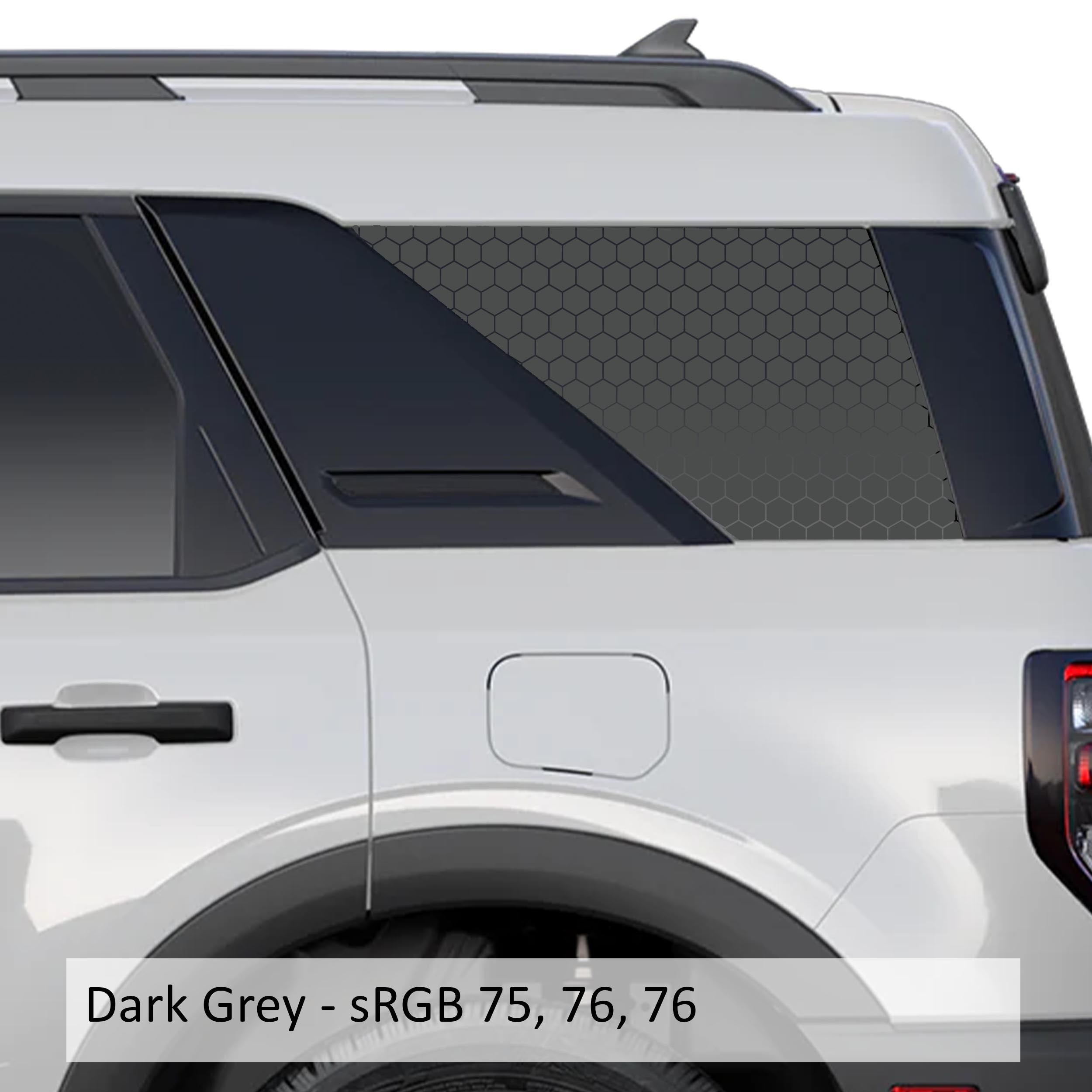 Hex Honeycomb Pattern Rear Quarter Window Decals Fits 2021+ Bronco Sport
