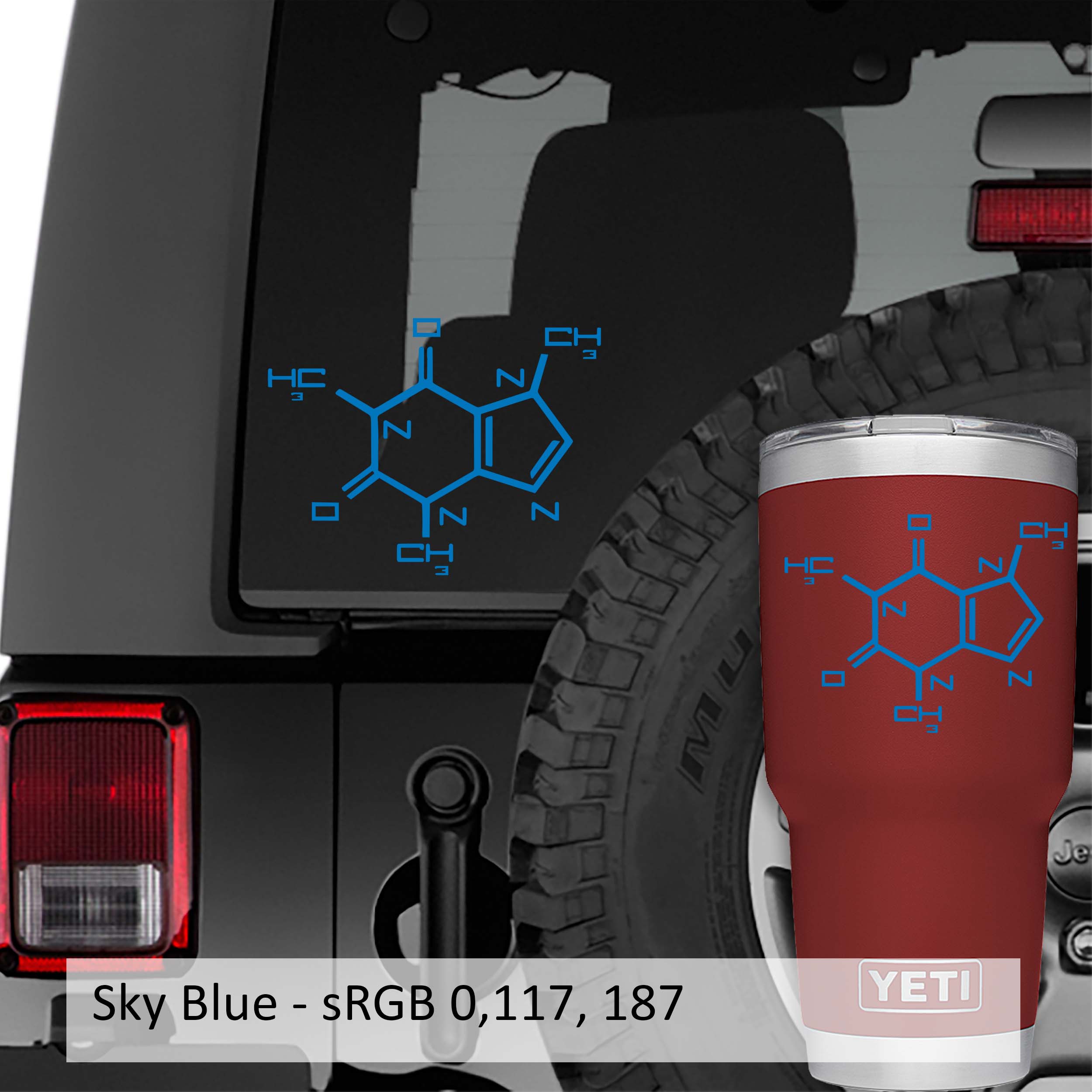 Caffeine Molecule Vinyl Decal