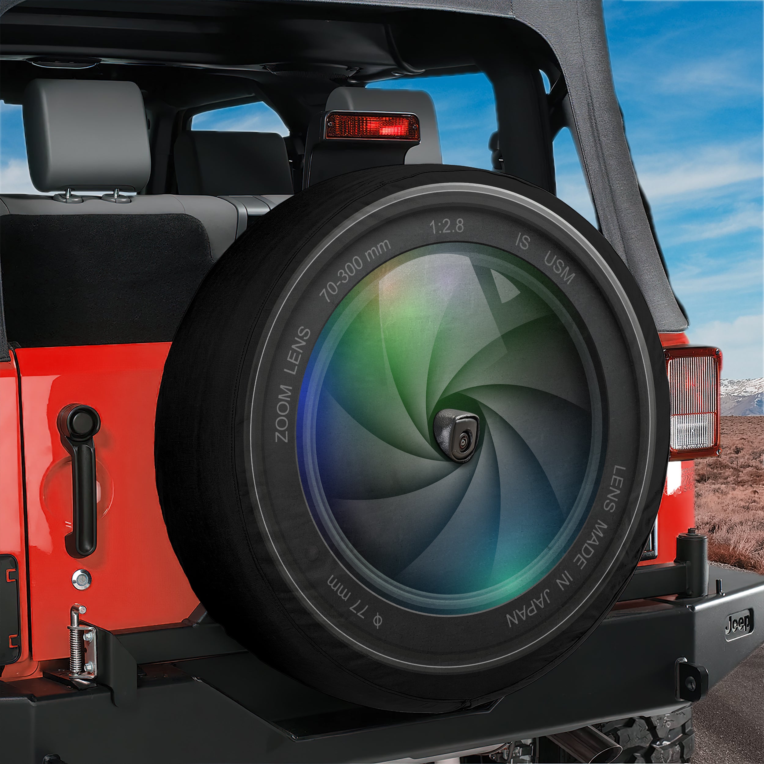 Camera Aperture Lens Spare Tire Cover With Backup Camera Hole