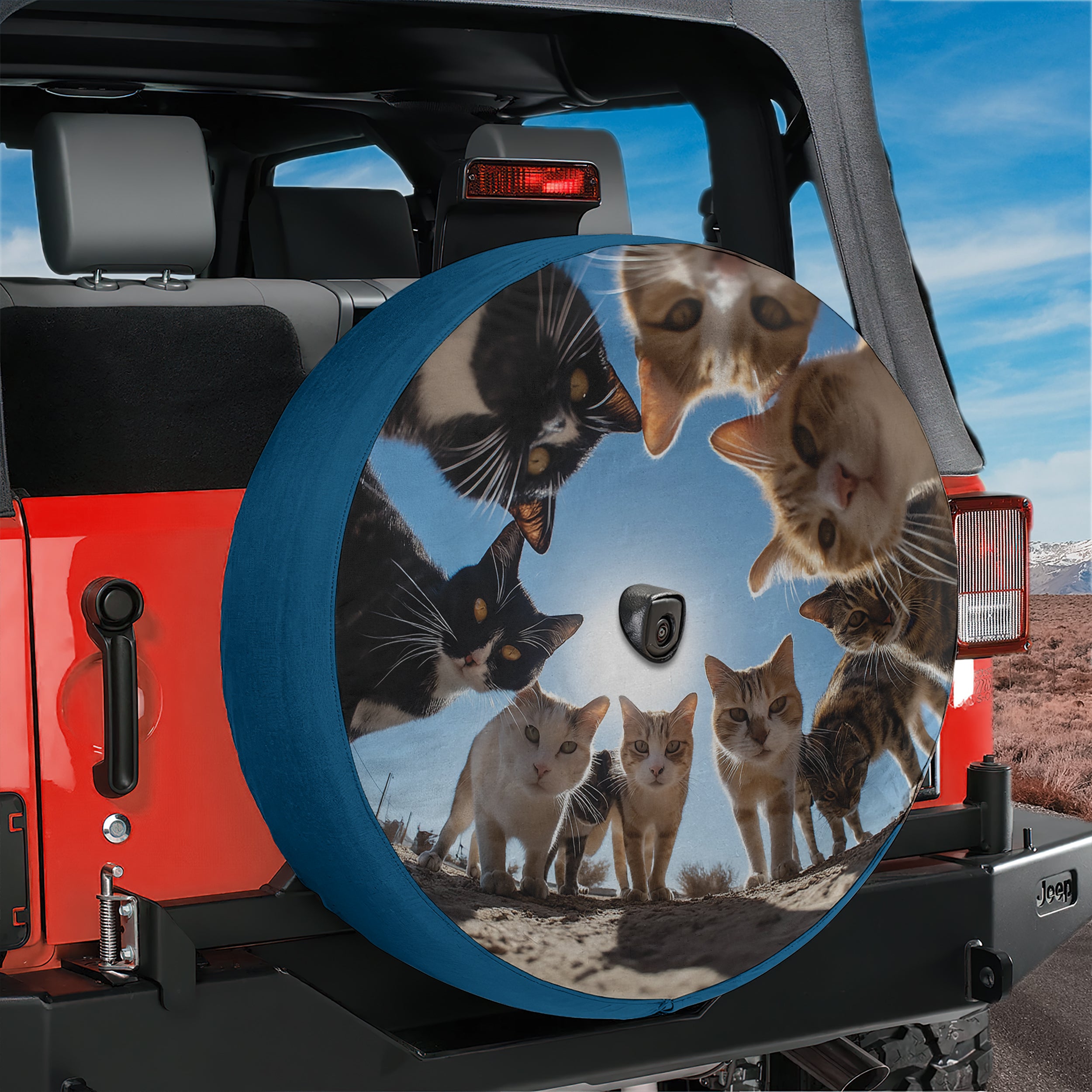 Funny Cat Ring Spare Tire Cover