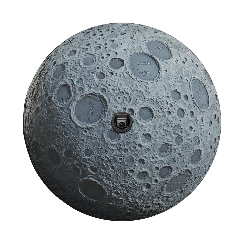 Dark Side of the Moon spare tire cover on red Bronco rear with detailed lunar crater design