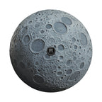 Dark Side of the Moon spare tire cover on red Bronco rear with detailed lunar crater design