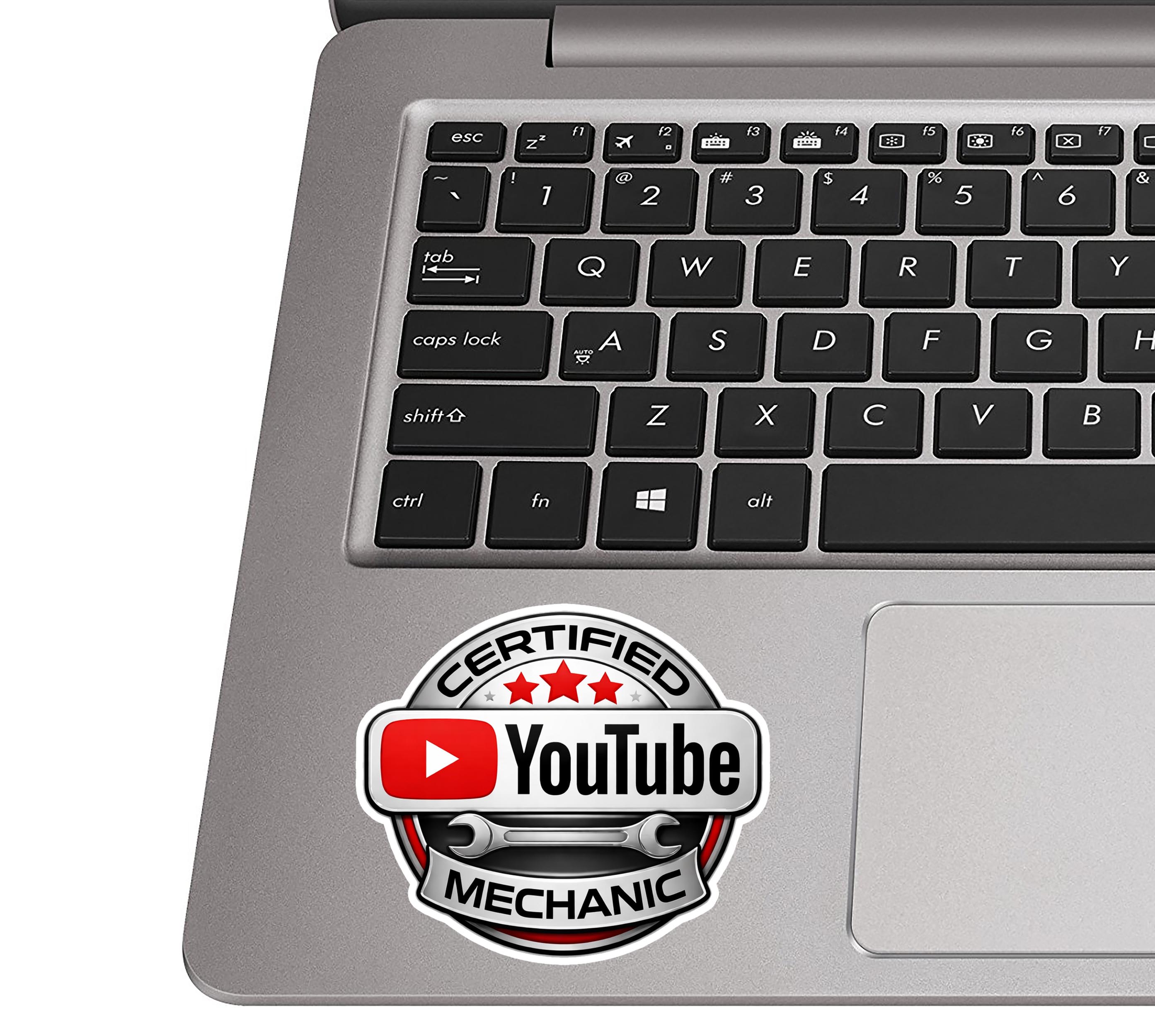 Certified YouTube Mechanic Funny Vinyl Sticker