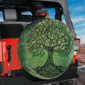 Celtic roots green tree of life spare tire cover with branching roots and ancient knotwork
