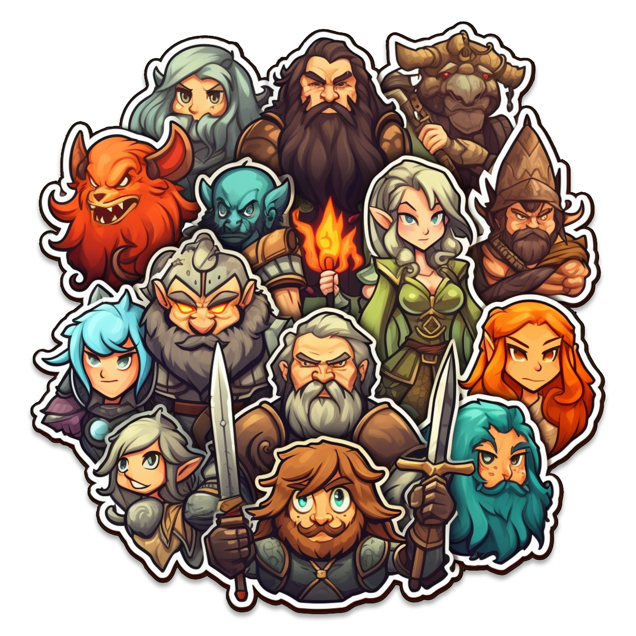 Dungeons & Dragons Adventure Party Group Vinyl Sticker