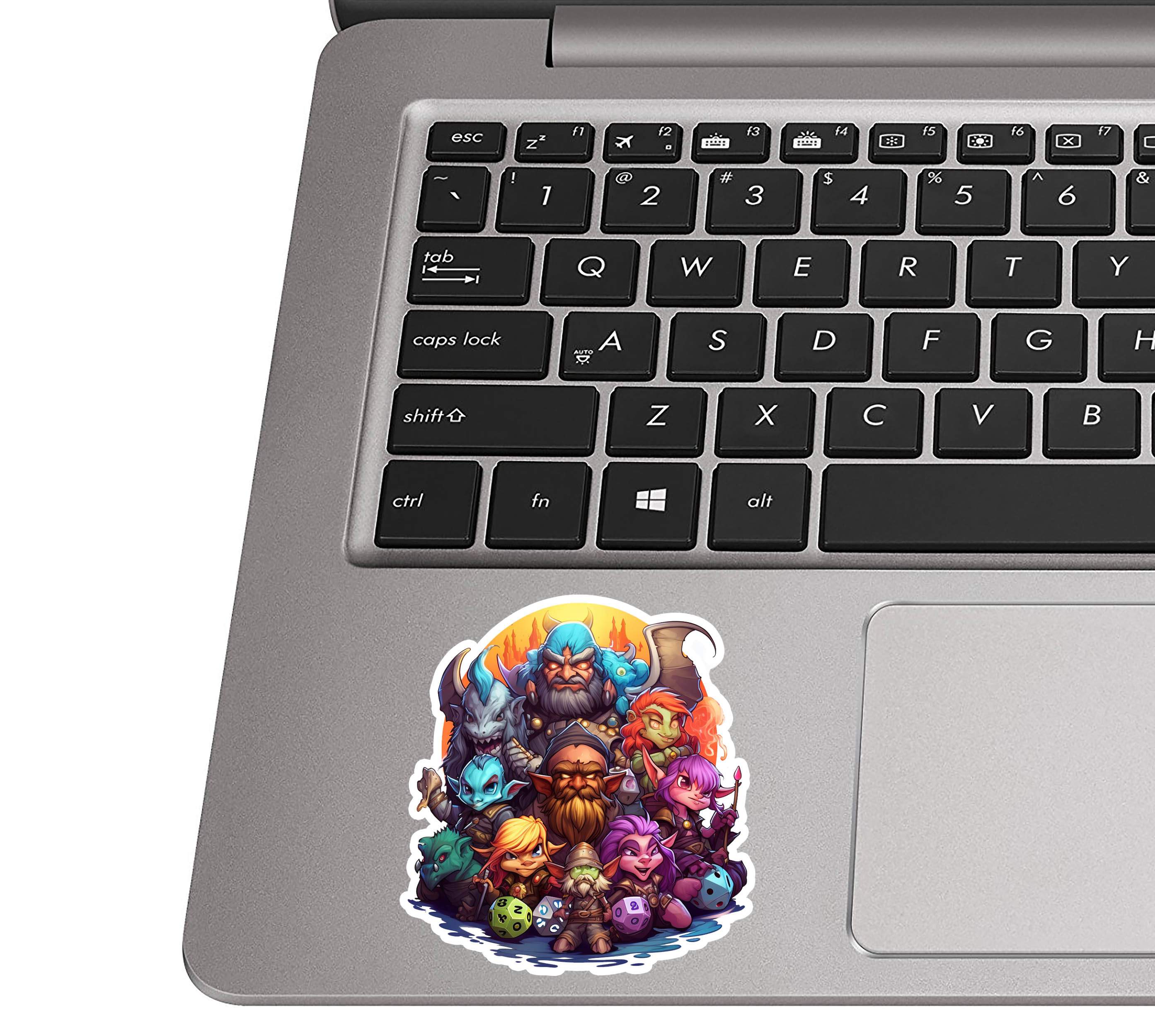 Dungeons & Dragons Characters with Dice Vinyl Sticker