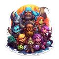 Dungeons & Dragons Characters with Dice Vinyl Sticker