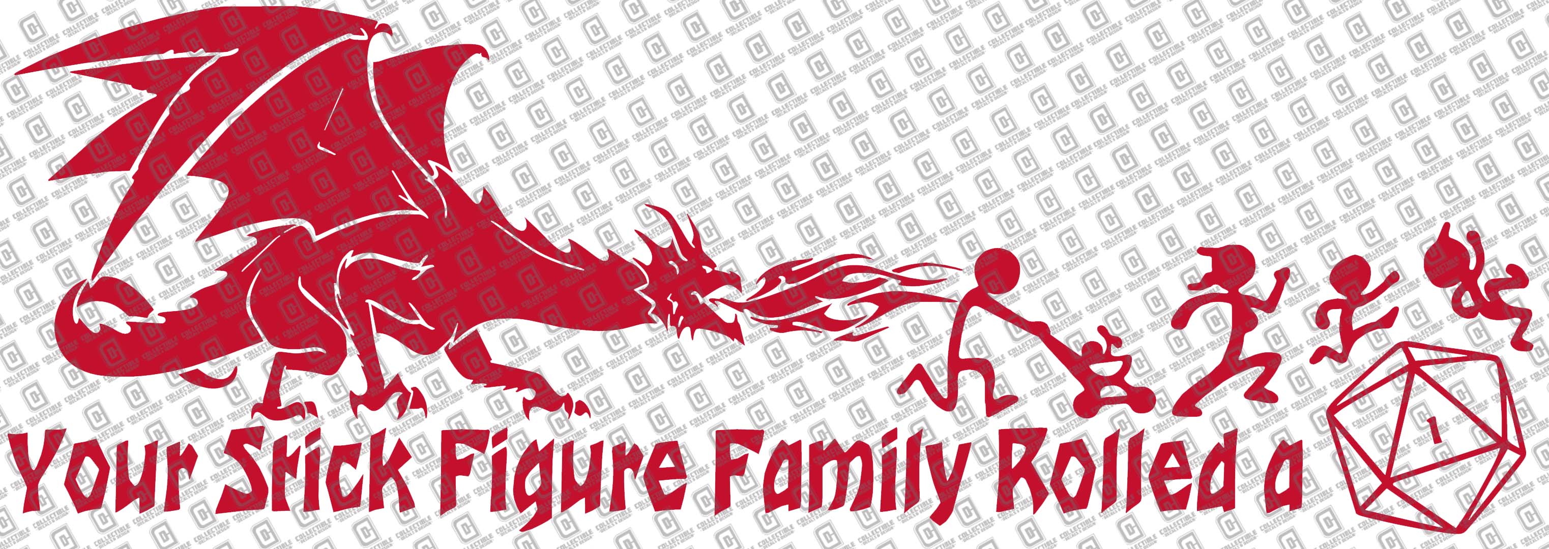 Dungeons & Dragons Inspired Your Stick Figure Family Rolled a 1 v2 Vinyl Decal