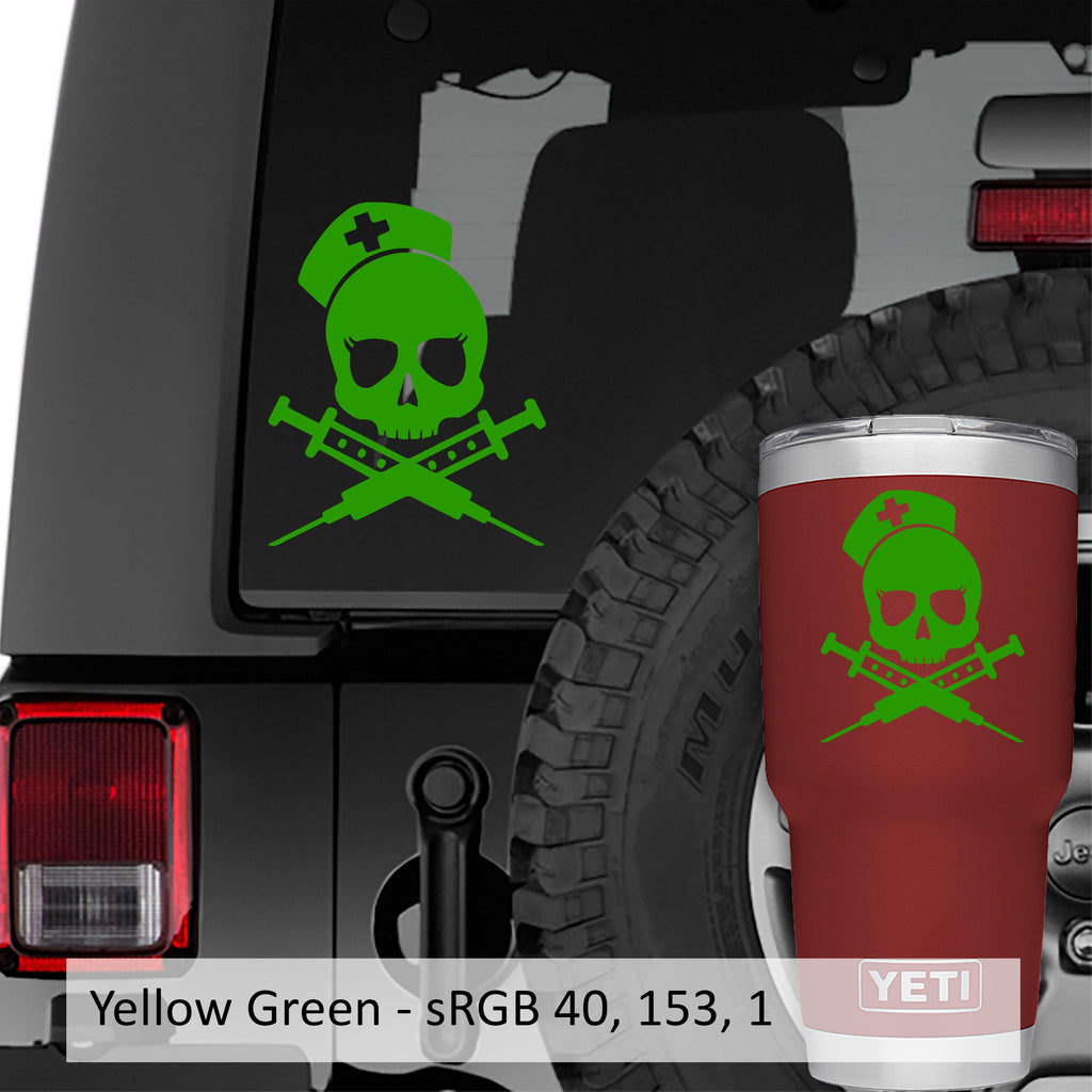 Death Nurse Skull Vinyl Decal Sticker