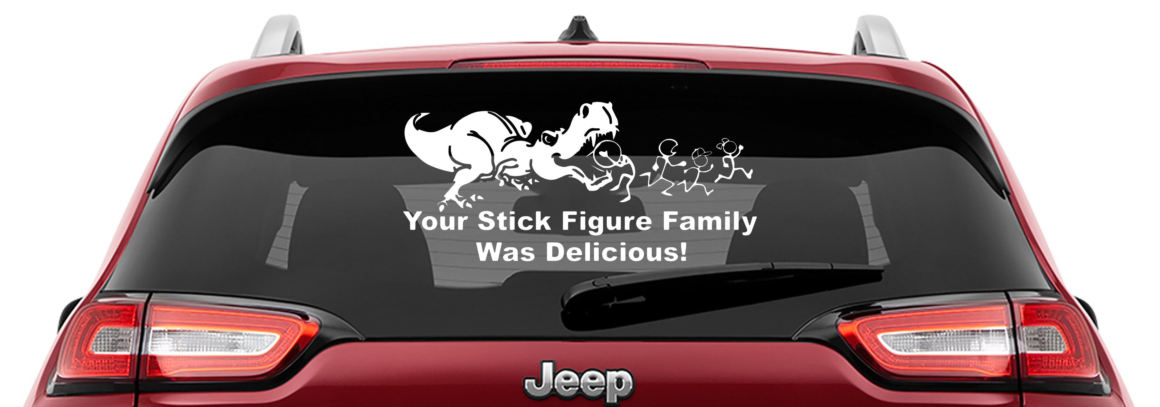 T-Rex Your Stick Figure Family Was Delicious Vinyl Decal
