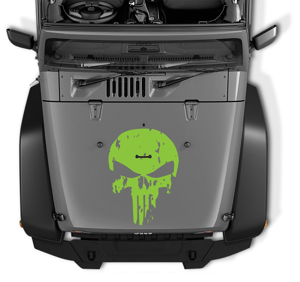 Distressed Punisher Skull Vinyl Blackout Decal