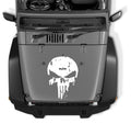 Distressed Punisher Skull Vinyl Blackout Decal