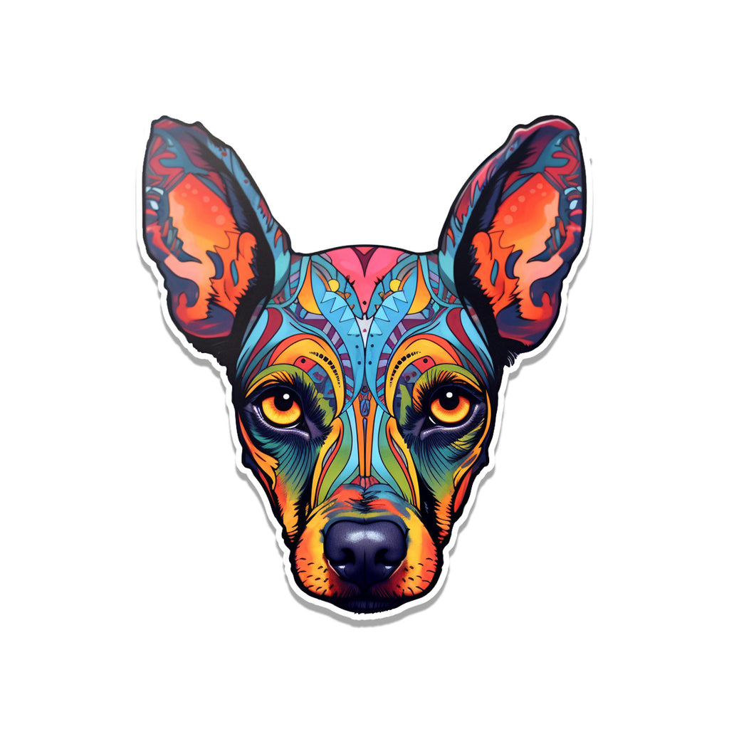 Doberman Pincher Colorful Sugar Skull Vinyl Sticker