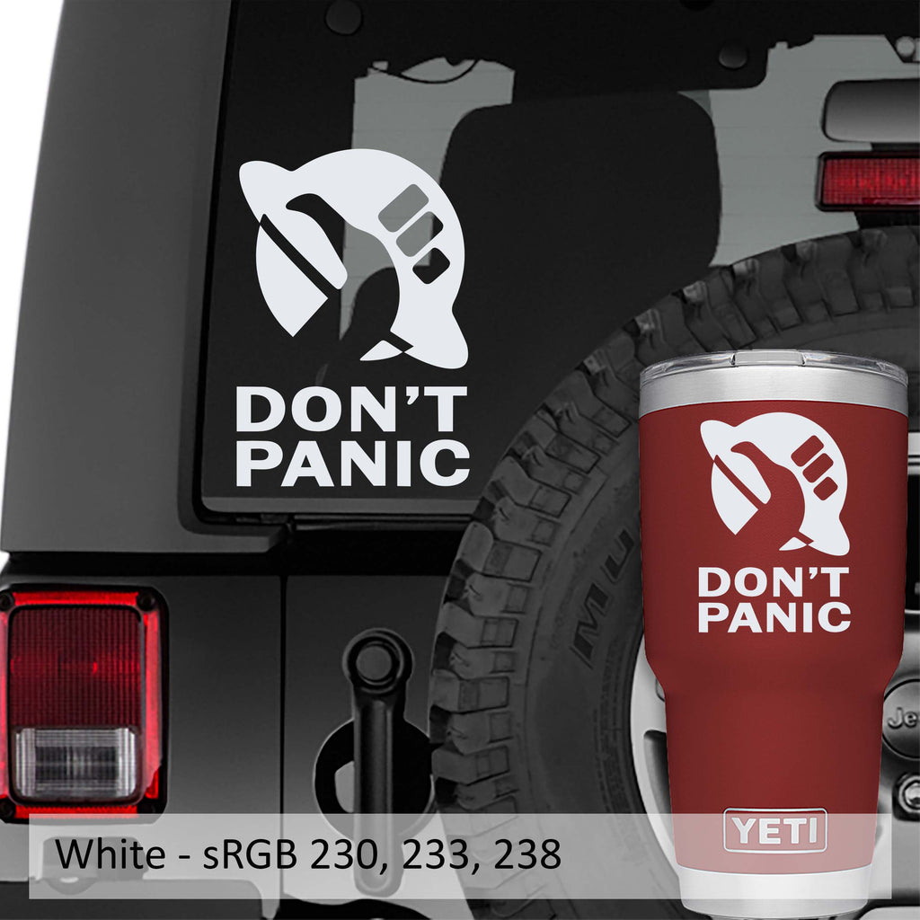 Hitchhiker Guide To Galaxy Don't Panic Hitchhike Vinyl Decal