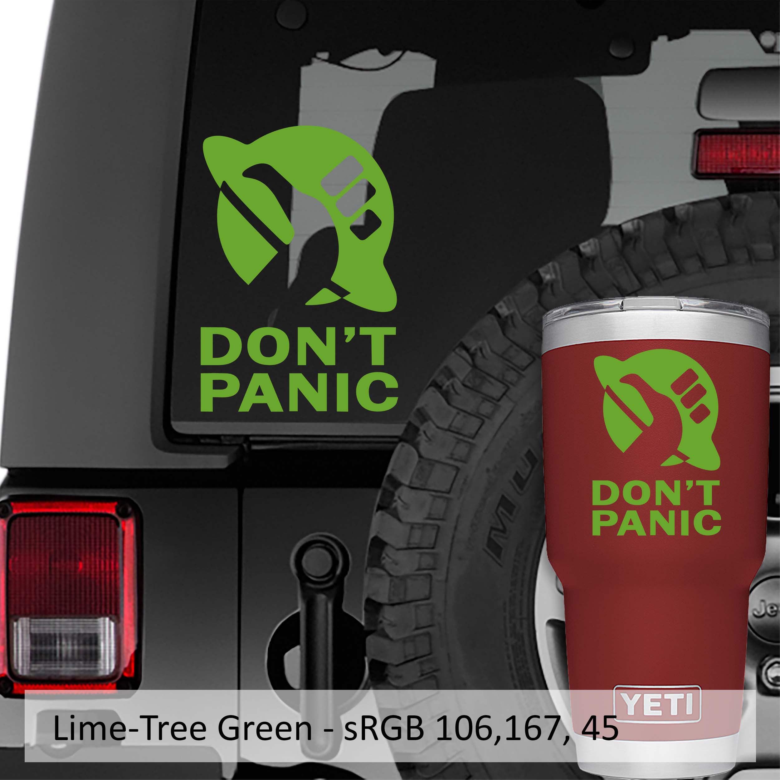 Hitchhiker Guide To Galaxy Don't Panic Hitchhike Vinyl Decal
