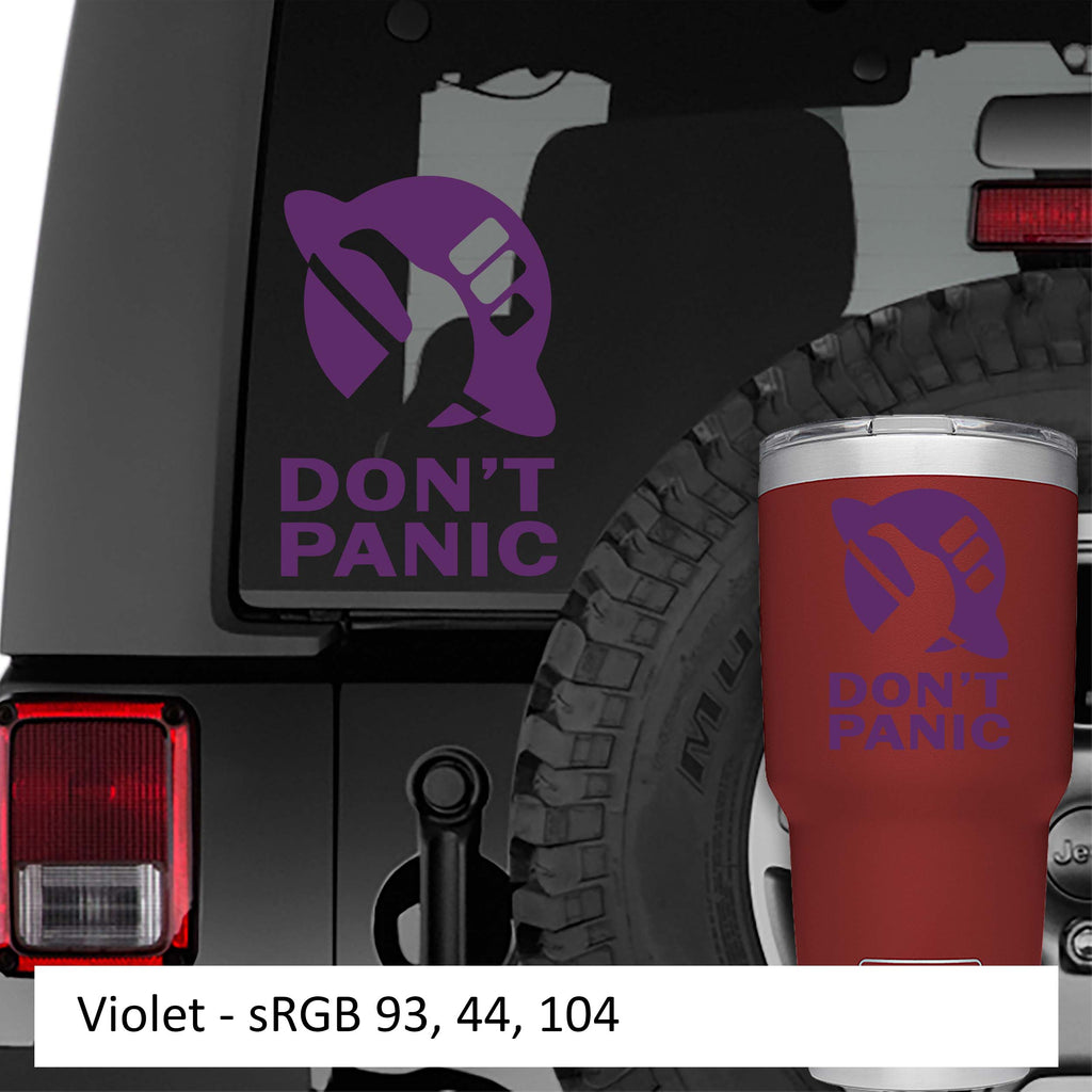 Hitchhiker Guide To Galaxy Don't Panic Hitchhike Vinyl Decal