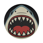 Shark Bite spare tire cover front view with stylized cartoon shark biting mouth design