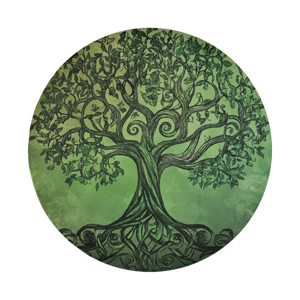 Celtic roots green tree of life spare tire cover with branching roots and ancient knotwork