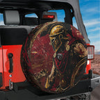 Spartan Warrior design printed spare tire cover with optional backup camera hole by Graffix